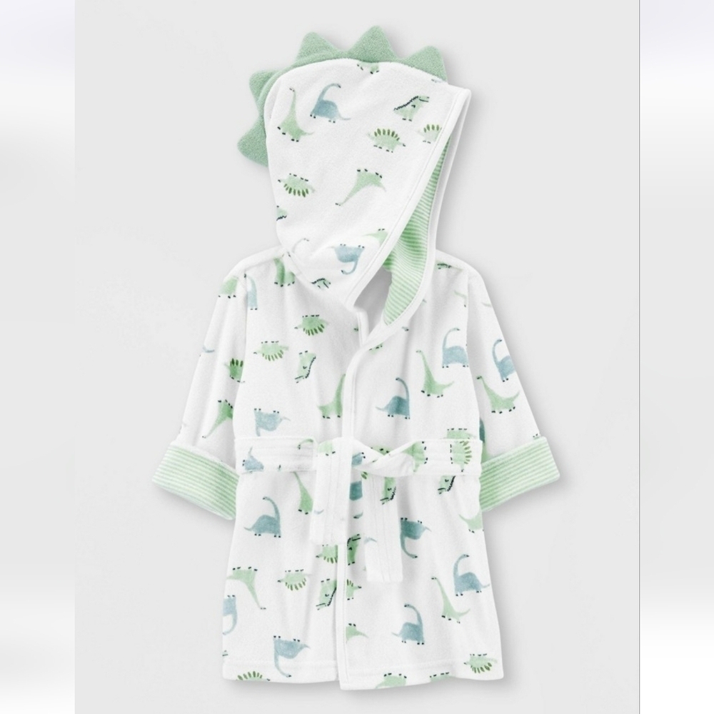 Carter's Green Dino Bath Robe 0 9 Months